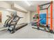 Home gym featuring a treadmill, weight rack, and mirrored wall at 4552 Sawgrass Ct, Denver, NC 28037