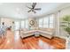 Bright living room with hardwood floors and ample seating at 4552 Sawgrass Ct, Denver, NC 28037