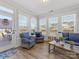 Bright sunroom filled with natural light, features cozy furniture and an outdoor patio at 702 Yucatan Dr, Waxhaw, NC 28173