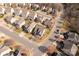 Aerial view of a well-maintained neighborhood showcases the property's location and surrounding community at 11502 Wilson Mill Ln, Pineville, NC 28134