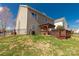 Well-maintained backyard with a wooden pergola, offering a serene outdoor space for relaxation and leisure at 11502 Wilson Mill Ln, Pineville, NC 28134