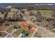 An aerial view of the home in a rural neighborhood with large lots, new construction and easy access to local roads at 1282 Beal Rd, Lincolnton, NC 28092