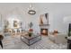 Bright living room featuring a fireplace, modern lighting, and sleek furniture arrangement at 144 Sardis Ln, Charlotte, NC 28270