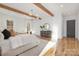 Bright main bedroom with hardwood floors, neutral tones, and stylish décor at 144 Sardis Ln, Charlotte, NC 28270