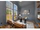 Cozy home office features tall windows providing natural light, complemented by tasteful decor and comfortable seating at 144 Sardis Ln, Charlotte, NC 28270