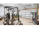 Garage is equipped with exercise equipment and room for parking at 247 Reese Wilson Rd, Belmont, NC 28012