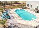 Aerial view of pool with chairs, outdoor seating, and a diving board at 247 Reese Wilson Rd, Belmont, NC 28012