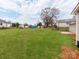 This backyard has a sprawling lawn and partial fencing at 412 Pear St, Gastonia, NC 28054