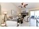 Comfortable living room featuring a fireplace, vaulted ceiling, and neutral décor at 7804 Renaissance Ct # A, Charlotte, NC 28226