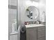 Stylish bathroom featuring a walk-in shower, modern sink and sleek fixtures at 150 Harbor Cove Ln, Mooresville, NC 28117