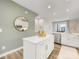 Modern kitchen with white cabinetry, an island, and stainless steel appliances at 4010 Citra Ln, Charlotte, NC 28217