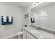 Neutral bathroom featuring granite countertop, single vanity and a toilet at 4023 Vista Pine Dr, Charlotte, NC 28215