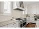 Gourmet kitchen featuring stainless steel appliances, a subway tile backsplash, and custom cabinetry at 448 Iverson Way, Charlotte, NC 28203