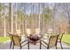 Outdoor fire pit surrounded by seating with a background of woods at 6458 Chadwell Ct # 30, Indian Land, SC 29707