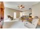 Living room features neutral walls and carpet, a ceiling fan, recessed lighting and comfortable seating at 6458 Chadwell Ct # 30, Indian Land, SC 29707