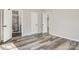 Bedroom showing access to bathroom with tiled shower at 8670 Carroll St, Hickory, NC 28601
