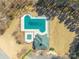 Aerial image of a gated community pool with shade structures at 1066 Streamlet Way, Monroe, NC 28110