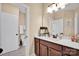 A bathroom vanity featuring a mirror and door to the toilet at 2172 Paddlers Cove Dr, Clover, SC 29710