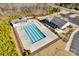 Aerial view of the community pool and clubhouse, offering residents a refreshing retreat at 2172 Paddlers Cove Dr, Clover, SC 29710