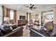 Inviting living room with coffered ceilings, dark wood floors, and comfortable seating arrangement at 2172 Paddlers Cove Dr, Clover, SC 29710