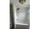 Neutral shower with double shower head, grab bar, and built-in shelves at 412 Sumter St # A, Clover, SC 29710