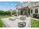 Outdoor patio featuring comfortable seating, a fire pit, and beautiful landscaping at 145 Milford Cir, Mooresville, NC 28117
