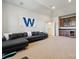 Spacious living room with comfortable sectional, built-in bar, and recessed lighting at 145 Milford Cir, Mooresville, NC 28117