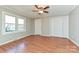 Bedroom featuring hardwood floors, natural light, and ample closet space at 1961 Franklin St, Rock Hill, SC 29732