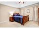 Comfortable bedroom featuring trey ceiling, neutral carpeting, and traditional furniture at 305 Chancelot Ln, Fort Mill, SC 29708