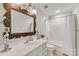 Bathroom features a large vanity with a sink, a toilet, and a shower-tub combination at 3759 Sand Wedge Dr, Gastonia, NC 28056