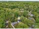 Aerial view of the home surrounded by lush trees in a quiet neighborhood; ideal for peaceful living and community at 6813 Elm Forest Dr, Charlotte, NC 28212