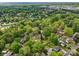 Aerial view of a neighborhood with lush trees and charming homes, offering a serene and picturesque community setting at 6813 Elm Forest Dr, Charlotte, NC 28212