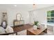 Inviting living room with hardwood floors, stylish decor, and a large window providing natural light at 6813 Elm Forest Dr, Charlotte, NC 28212