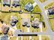 Aerial view of the property and surrounding neighborhood, outlining the lot with approximate acreage at 7362 Vanguard Ct, Stanley, NC 28164
