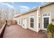 Spacious back deck with a private entrance and vinyl siding at 10349 Linksland Dr, Huntersville, NC 28078