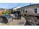 Cozy backyard featuring a fire pit and comfortable lounge chairs at 12609 Twilight Dr, Mint Hill, NC 28227