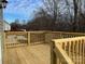 Close up of the back deck featuring wooden railings at 1425 Wildwood Dr, Kannapolis, NC 28081
