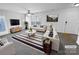 Bright living room featuring modern decor, a striped rug, and comfortable seating creating a welcoming space at 2643 Meadow Knoll Dr, Charlotte, NC 28269