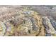 Aerial view of a neighborhood with cul-de-sac and landscaping at 305 Hemlock Bluff Ct, Denver, NC 28037