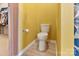 Clean bathroom with a standard toilet, light-colored flooring, and warm yellow walls at 3247 Bamburgh Ct, Charlotte, NC 28216
