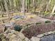 Backyard with a fire pit, Adirondack chairs, a storage shed, and surrounded by a wrought iron fence at 720 9Th Nw Ave, Hickory, NC 28601