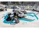 Aerial view of a community water park featuring multiple slides and splash areas for Gathering fun at 805 Deep River Way, Waxhaw, NC 28173