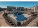 Community pool covered for the winter, surrounded by new townhomes and manicured landscaping at 1645 Unison Dr, Charlotte, NC 28262