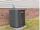 Goodman HVAC unit situated outside vinyl siding at 203 S Hill Ave # 3, Albemarle, NC 28001