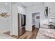 Contemporary kitchen showcases stainless steel appliances, granite countertops, and adjacent walk-in pantry at 2802 15Th Avenue Se Pl, Hickory, NC 28602