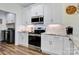 Modern kitchen with stainless steel appliances, white cabinets, and a practical layout at 2802 15Th Avenue Se Pl, Hickory, NC 28602