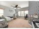 bedroom with a bed, a desk, and a large window at 3004 Fallondale Rd, Waxhaw, NC 28173