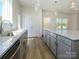 Spacious kitchen with island featuring granite countertops, stainless sink, and modern cabinets at 3904 Craig Ave, Charlotte, NC 28211