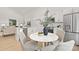 Stylish dining area next to kitchen, featuring a round table, modern chairs, and stainless-steel appliances at 929 Junius St, Gastonia, NC 28052