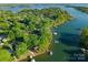 Expansive aerial view of the lakefront community with private docks and lush landscaping at 141 Baywatch Dr, Mooresville, NC 28117
